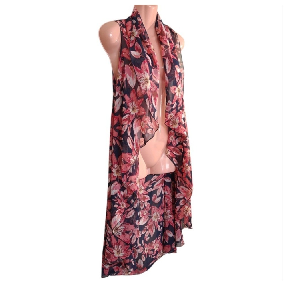 Dressbarn Women's Sleeveless Cardigan One Size Fits Most Floral‎ Print Party